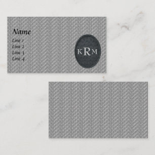Monogramm Ihre Initialen Schwarz und Silber Visitenkarte