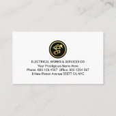 Monogramm Ihres Elektrikernamens Visitenkarte (Rückseite)