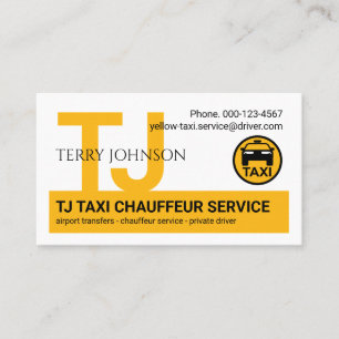 Monogramm Ihres Taxifahrer Namens Visitenkarte