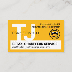 Monogramm Ihres Taxifahrer-Namens Visitenkarte