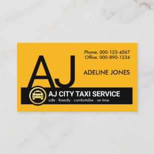 Monogramm Ihres Taxifahrer-Namens Visitenkarte