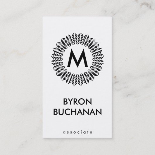 Monogramm II | Radial | Textur Visitenkarte (Vorderseite)