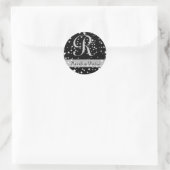 Monogramm im Hintergrund mit Star Fill Runder Aufkleber (Tasche)