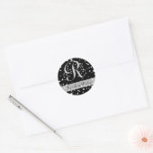 Monogramm im Hintergrund mit Star Fill Runder Aufkleber (Umschlag)