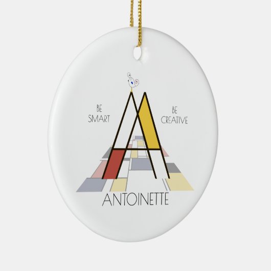 Monogramm im modernen Kunststil. Buchstabe A Keramik Ornament (Rechts)