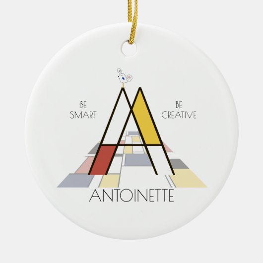 Monogramm im modernen Kunststil. Buchstabe A Keramik Ornament (Vorne)