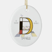 Monogramm im modernen Kunststil. Buchstabe D Keramik Ornament (Rechts)