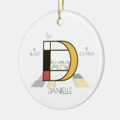 Monogramm im modernen Kunststil. Buchstabe D Keramik Ornament (Links)