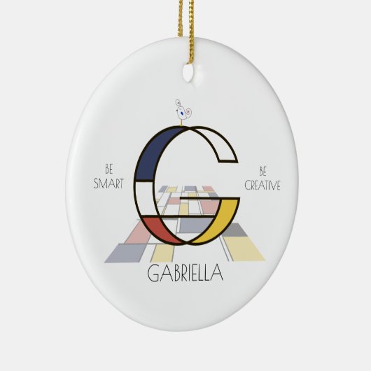 Monogramm im modernen Kunststil. Buchstabe G Keramik Ornament (Rechts)