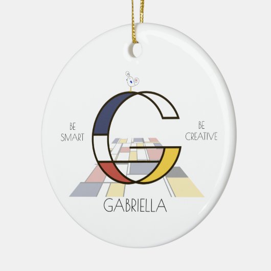 Monogramm im modernen Kunststil. Buchstabe G Keramik Ornament (Links)