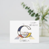 Monogramm im modernen Kunststil. Buchstabe G Postkarte (Stehend Vorderseite)