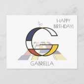 Monogramm im modernen Kunststil. Buchstabe G Postkarte (Vorderseite)