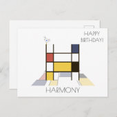 Monogramm im modernen Kunststil. Buchstabe H Postkarte (Vorne/Hinten)