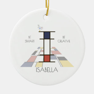 Monogramm im modernen Kunststil. Buchstabe I Keramik Ornament