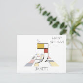 Monogramm im modernen Kunststil. Buchstabe J Postkarte (Stehend Vorderseite)