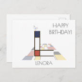 Monogramm im modernen Kunststil. Buchstabe L Postkarte (Vorne/Hinten)