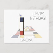 Monogramm im modernen Kunststil. Buchstabe L Postkarte (Vorderseite)