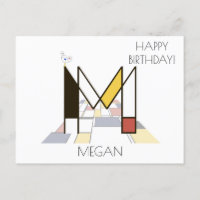 Monogramm im modernen Kunststil. Buchstabe M