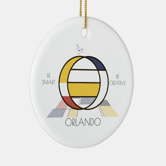 Monogramm im modernen Kunststil. Buchstabe O Keramik Ornament (Rechts)