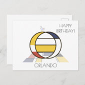 Monogramm im modernen Kunststil. Buchstabe O Postkarte (Vorne/Hinten)