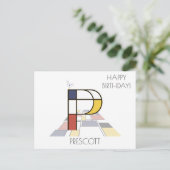 Monogramm im modernen Kunststil. Buchstabe P Postkarte (Stehend Vorderseite)