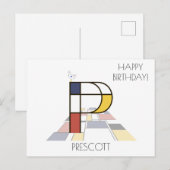 Monogramm im modernen Kunststil. Buchstabe P Postkarte (Vorne/Hinten)