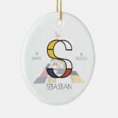 Monogramm im modernen Kunststil. Buchstabe S Keramik Ornament (Rechts)