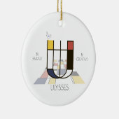 Monogramm im modernen Kunststil. Buchstabe U Keramik Ornament (Rechts)