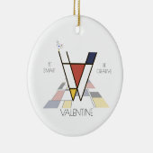 Monogramm im modernen Kunststil. Buchstabe V Keramik Ornament (Rechts)