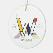 Monogramm im modernen Kunststil. Buchstabe W Keramik Ornament (Links)