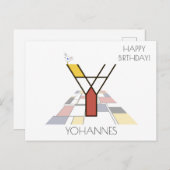 Monogramm im modernen Kunststil. Buchstabe Y Postkarte (Vorne/Hinten)