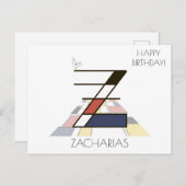Monogramm im modernen Kunststil. Buchstabe Z Postkarte (Vorne/Hinten)