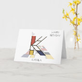 Monogramm im Neoplastikstil. Buchstabe K Karte (Gelbe Blume)