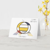 Monogramm im Neoplastikstil. Buchstabe O Karte (Gelbe Blume)