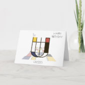 Monogramm im Neoplastikstil. Buchstabe U Karte (Vorderseite)