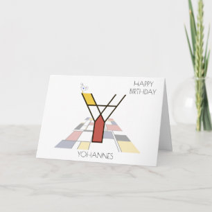 Monogramm im Neoplastikstil. Buchstabe Y Karte