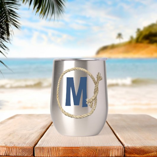 Monogramm im Rahmen eines Seildruckes (Strand)