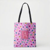 Monogramm im Rosa-80er-Stil Tasche (Vorderseite)