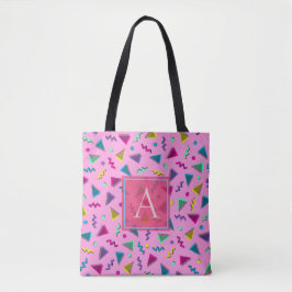 Monogramm im Rosa-80er-Stil Tasche