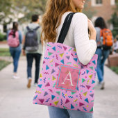 Monogramm im Rosa-80er-Stil Tasche