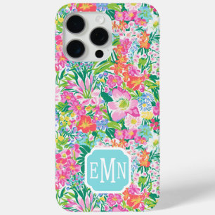 Monogramm im rosa Blumen Garten Case-Mate iPhone Hülle