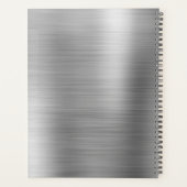 Monogramm im Schwarz-weißen und silbernen modernen Planer (Rückseite)