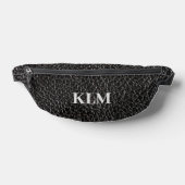 Monogramm im schwarzen Lederlook Bauchtasche (Ablage )