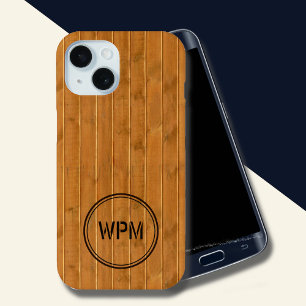 Monogramm im Stempelholzstil Case-Mate iPhone Hülle