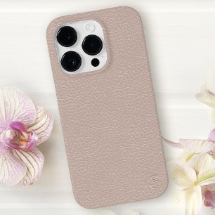Monogramm-Imitat Blush Leder Rosa Case-Mate iPhone Hülle