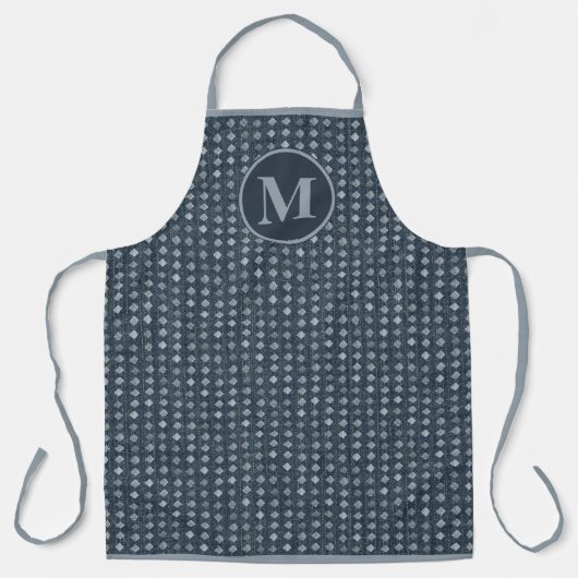 Monogramm-Imitat Denim Diamond-Muster Schürze (Vorderseite)
