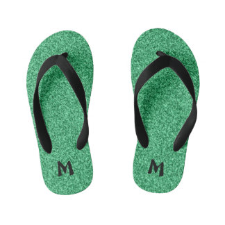 Monogramm-Imitat-Glitzer Kinderbadesandalen