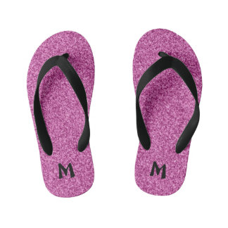 Monogramm-Imitat-Glitzer Kinderbadesandalen