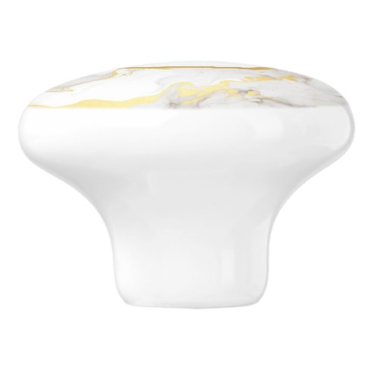 Monogramm-Imitat-Marmor Keramikknauf (Seitenansicht)