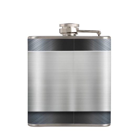 Monogramm-Imitat Metallfaser, mit Vinyl ummantelt Flachmann (Rückseite)